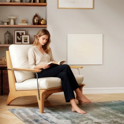 HOMCOM Elektrischer Heizer, Wandmontage, Infrarot-Heizung, energiesparend, Thermostat, Timer, Fernbedienung, Überhitzungsschutz