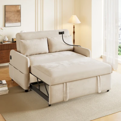 Canapé-lit double pliant moderne, Beige