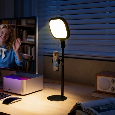 HOMCOM Lampe LED Dimmable USB Minuterie Support Téléphone Noir