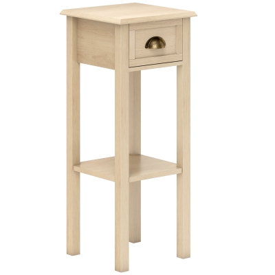 HOMCOM Mesa de Apoio com Gaveta e Prateleira de Armazenamento Estilo Moderno 30x30x75 cm Madeira