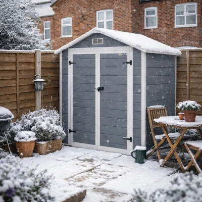 Outsunny Garden Storage Shed Lockable Grey 6'x4.5'