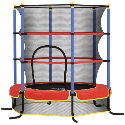 HOMCOM Trampoline Enfant Ø1,75m Filet Sécurité Noir Rouge