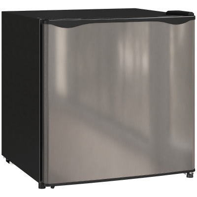 HOMCOM Mini Frigorífico Silencioso 46L Classe F com Temperatura Ajustável e Porta Reversível 48x44x49 cm Prata