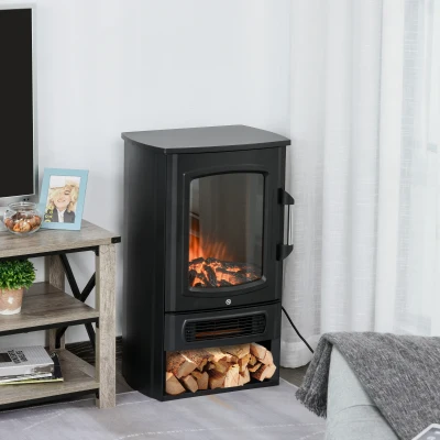 HOMCOM Caminetto elettronico 44.5cm x 32.1cm x 74cm Nero
