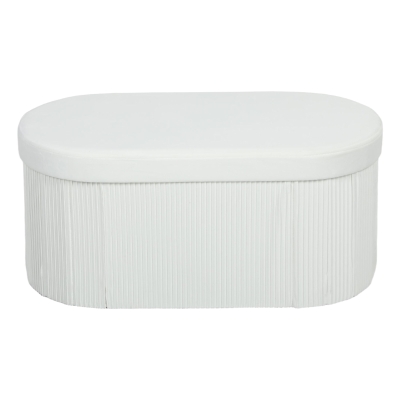 HOMCOM Banquette Rangement Pliable Velours Crème 76x38x35cm