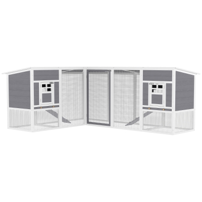 PawHut Pollaio 251cm x 192cm x 103cm Grigio