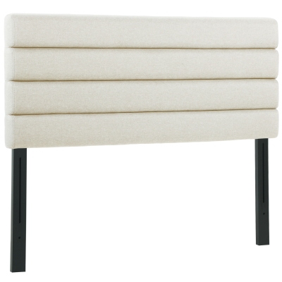 HOMCOM Cabecero de Cama 140 cm Tapizado en Lino Altura Ajustable de 3 Niveles 106/116/126 cm Montado a la Pared Beige