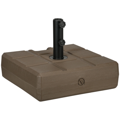 Outsunny Base Ombrellone Giardino Riempibile e Maniglia Marrone