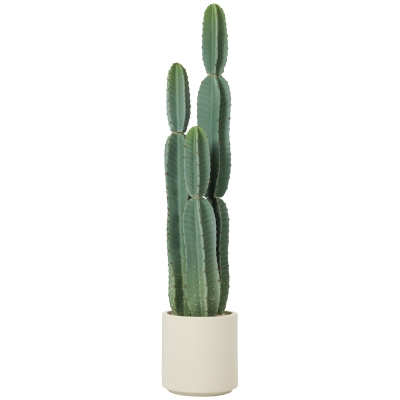 HOMCOM Cactus Artificiel 111cm en Pot pour Bureau et Salon