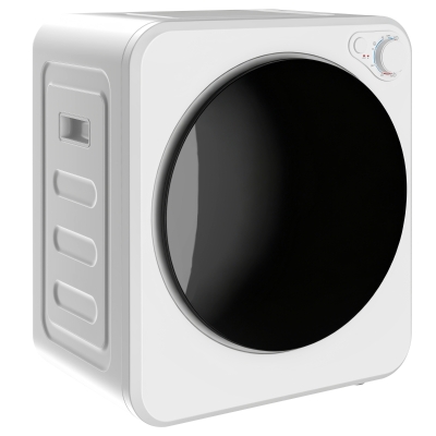 HOMCOM Mini Wasdroger 4 kg met 5 Programma's tot 60℃ 800W/400W Afvoerdroger met omkeerbare Roestvrijstalen Trommel Wit