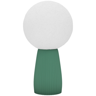 HOMCOM Lampada da Tavolo a Forma di Luna Bianco e Verde Scuro
