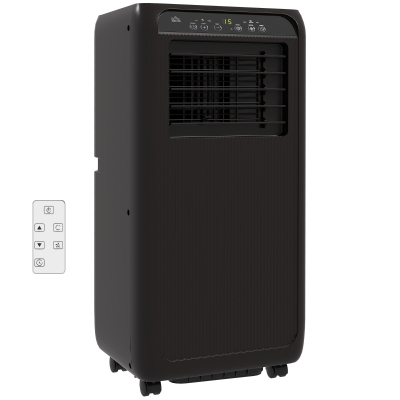 HOMCOM Klimatyzator Przenośny Klimatyzacja 3w1 Chłodzenie, Wentylacja, Osuszanie, 9000 BTU/h (2600 W) Klimatyzator powietrza z wyświetlaczem LED, pilotem zdalnego sterowania, timerem, Czarny