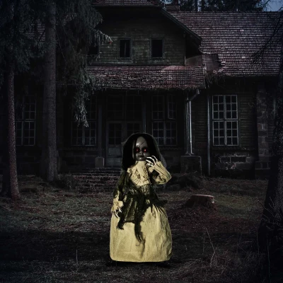 83 cm Duch Halloween z efektami dźwiękowymi i świetlnymi