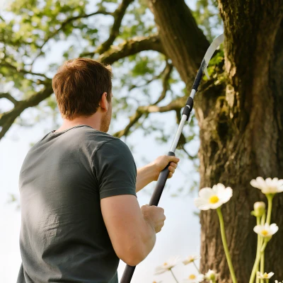 Outsunny Teleskopowa Piła do Gałęzi 1,5–2,6m, Sekator z Mechanizmem Blokującym, Teleskopowy Uchwyt, Ostrze Antyadhezyjne, Lekka Sekator do Świeżych Gałęzi i Gałązek