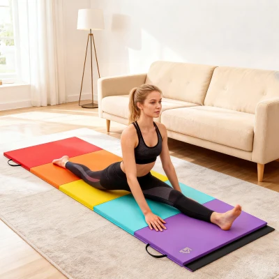 HOMCOM Execise Mat 195cm x 76cm x 3cm viola, blu, giallo, arancione, rosso