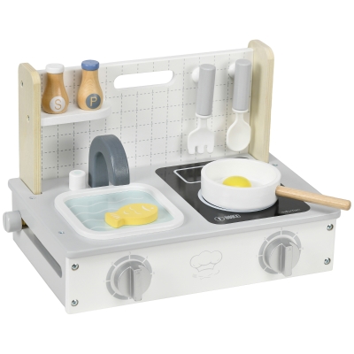 Zestaw akcesoriów do kuchni dla dzieci, 10 elementów, szary