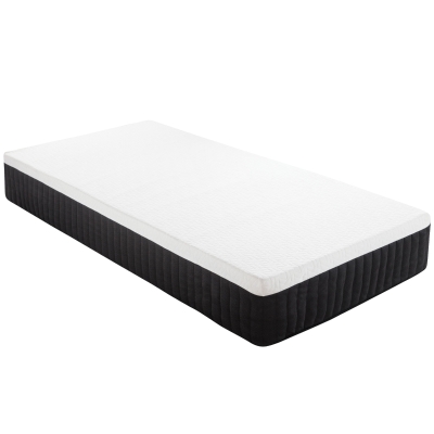 Materac HOMCOM 90x200 cm, Wysokość 25 cm, Ergonomiczny Materac Sprężynowy z Pianką Memory, 7-Strefowy, Stopień Twardości H3, Certyfikaty Oeko-TEX & CertiPUR