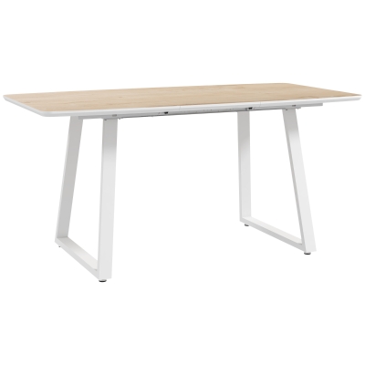 HOMCOM Rozkładany Stół w Stylu Industrialnym, Wygląd MDF Drewna, Metal, 120-160 x 80 x 76 cm, Dąb