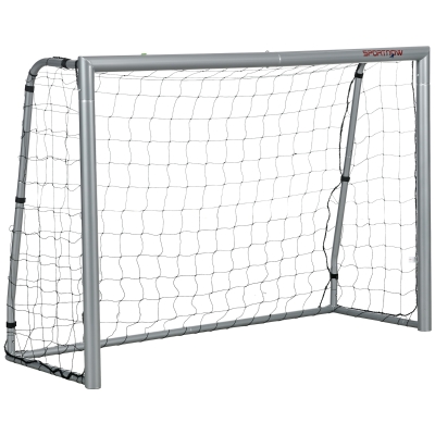 SPORTNOW Bramka piłkarska odporna na warunki atmosferyczne, stabilna konstrukcja metalowa, siatka odporna na rozdarcia, 160W x 240D x 85S cm, Szara