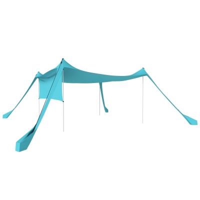 Outsunny Sonnensegel, wasserdicht, anpassbar, leicht, faltbar, Stahlstützen, 3x3x2m, Himmelblau