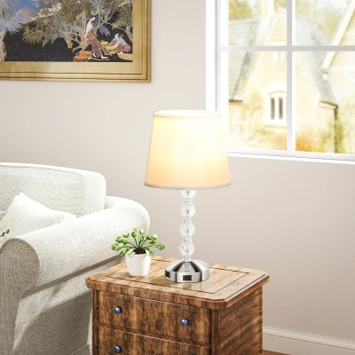 Lampa stołowa LED, ładowana przez USB, E27, Srebrna