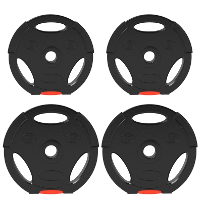 SPORTNOW Weights Plates Set of 4, Tri Grip Barbell Weight Set with 2.5cm Holes, for Home, Gym, Lifting and Strength Training, 2 x 7.5kg and 2 x 5kg