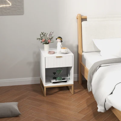 Stolik nocny z szufladami, praktyczny, z miejscem na przechowanie