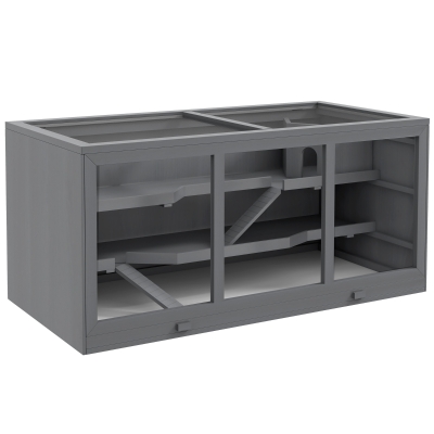 Klatka dla chomika PawHut, drewniana, szara, dla małych zwierząt