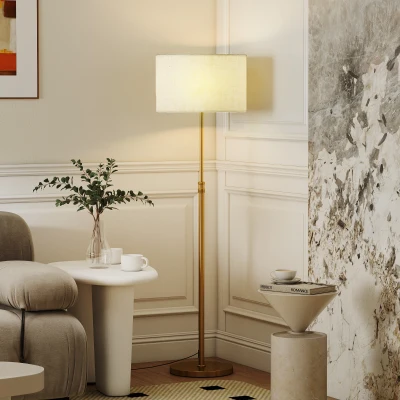 HOMCOM Lampada da Terra con Telecomando e Dimmerabile Oro