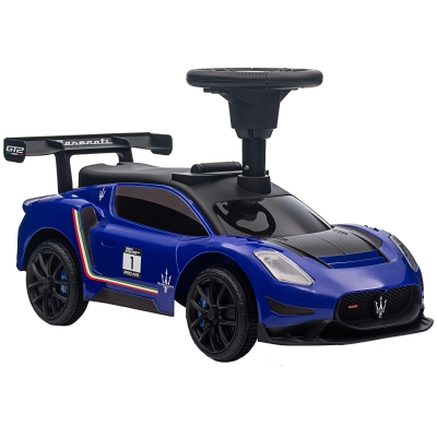 AIYAPLAY Ride on Sliding Car, Baby Push Car Licensed Maserati GT2 with Under Seat Storage, Music, Horn, Foot to Floor Toddler Car for 18-60 Months, Blue
