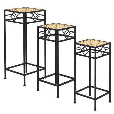 3-częściowy stojak na rośliny, rattanowy, kwietnik, nowoczesny