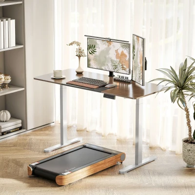 HOMCOM Electric Standing Desk Frame, Height Adjustable Sit Stand Desk Frame with Dual Motors, Memory Smart Panel and Collision Protection, Easy Assembly, White