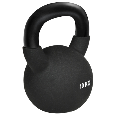 HOMCOM Kettlebell 10 KG, Kula Hantelowa z Żeliwa z Ochronną Powłoką Neoprenową, Kettlebell do Treningu Siłowego, Podnoszenia Ciężarów, Kondycji i Core - Czarny