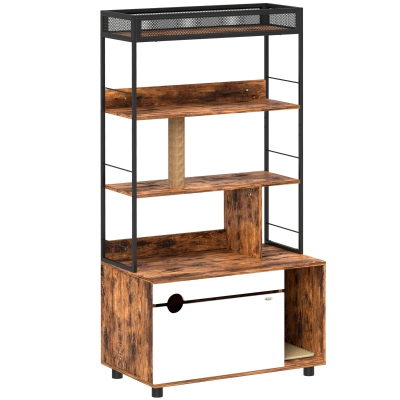 Kocia toaleta 2w1, szafka z półkami, domek dla kota