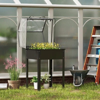 Wysokie łóżko ogrodowe z pokrywą, otwory odpływowe