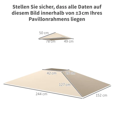 Zastępczy dach do pawilonu grillowego 1,5 m x 2,4 m