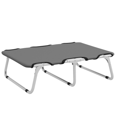 PawHut Rozkładane Legowisko dla Psów, Zewnętrzne Łóżko dla Zwierząt, Dla Małych Psów do 10 kg, Oxford, Szary 71 x 58 x 20 cm