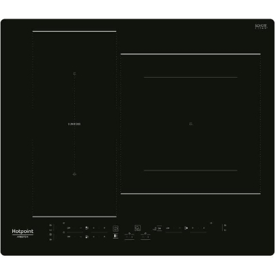 Table de cuisson induction - HOTPOINT - 3 zones - Zones modulables - L 59 x P 51 cm - HB2760BNE - 7200W total - Noir
