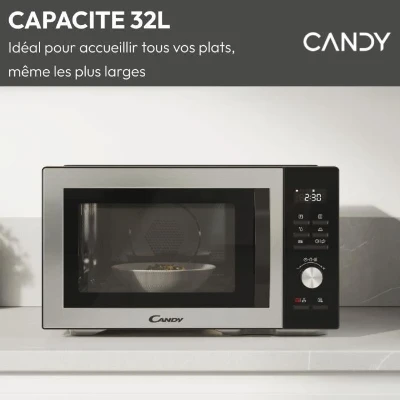 Micro-ondes Combi Candy Essenza CMCA29EDLB 1000W 29L Digital Noir -Combiné a chaleur tournante- 5 Niveaux de Puissance -10 Menus Aut