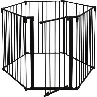 Barriere pare-feu de cheminée ou poele a bois 6 pans - 360 cm - Noir - NORDLINGER PRO