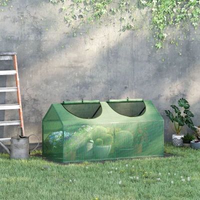 Outsunny Mini Greenhouse PE Cover 120x60x60cm Green