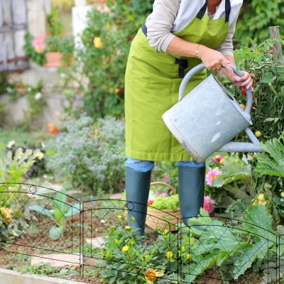 Outsunny Metal Picket Fence Panels Set of 6 Black