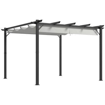 Outsunny Aluminium Pergola Canopy Light Grey 3x3m