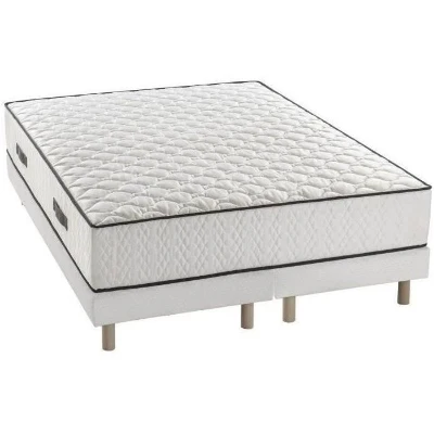Ensemble matelas sommier 180 x 200 cm Hauteur 24 cm - ressorts ensachés - 7 zones - réversible - fabriqué en Belgique - DEKO DREAM