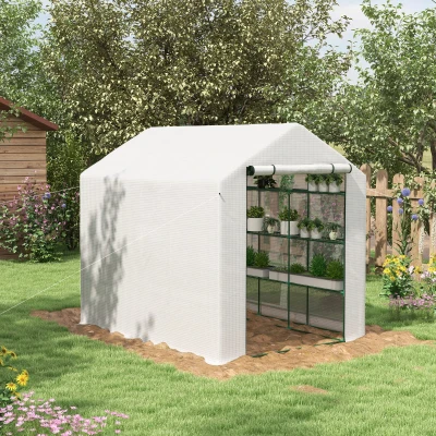 Walk-in Greenhouse 244L x 180W x 210H cm White