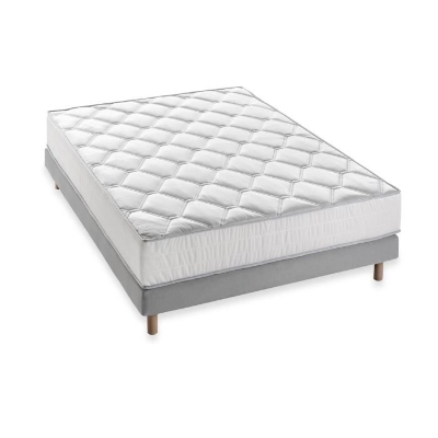 Pack Complet Matelas 160 x 200 cm + Sommier + Couette + 2 Oreillers - 24 cm - DEKO DREAM Malin