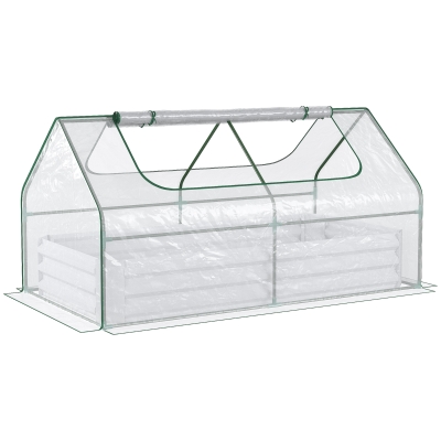 Outsunny Raised Garden Bed Steel Planter Box 185x95cm Clear