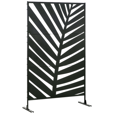 Outsunny 6.5FT Metal Outdoor Privacy Screen Banana Leaf