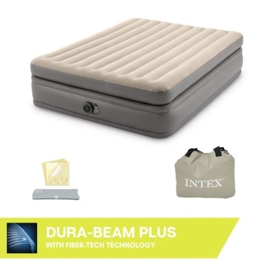 Matelas gonflable Intex - Prime Comfort - 2 personnes - 152x203x51 cm - Gris