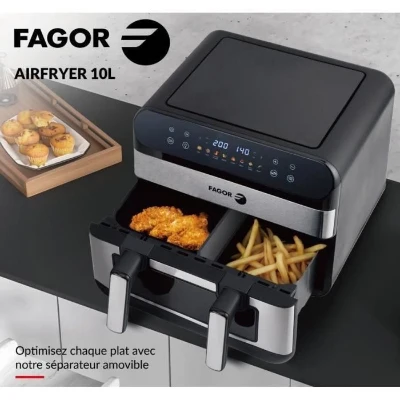 Friteuse sans huile FAGOR - Airfryer FGF10 - Capacité 10L - Double cuves 4,5L - Séparateur amovible - 2400W